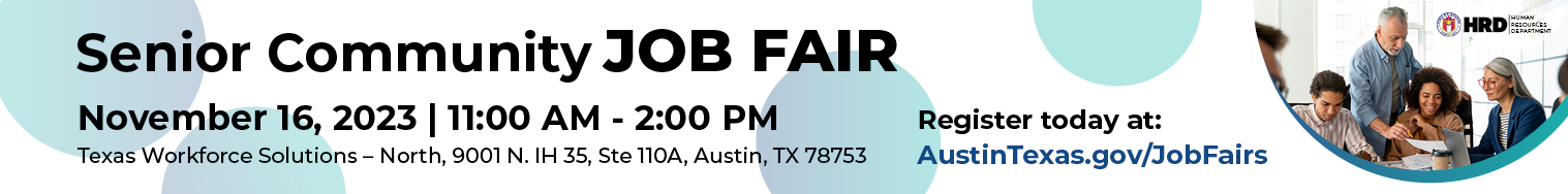 City of Austin Senior Job Fair on November 16